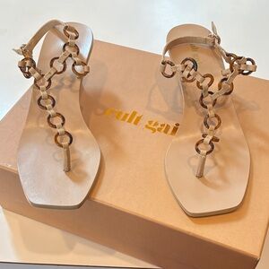 Cult Gaia Beige and Brown Women's Sandals
